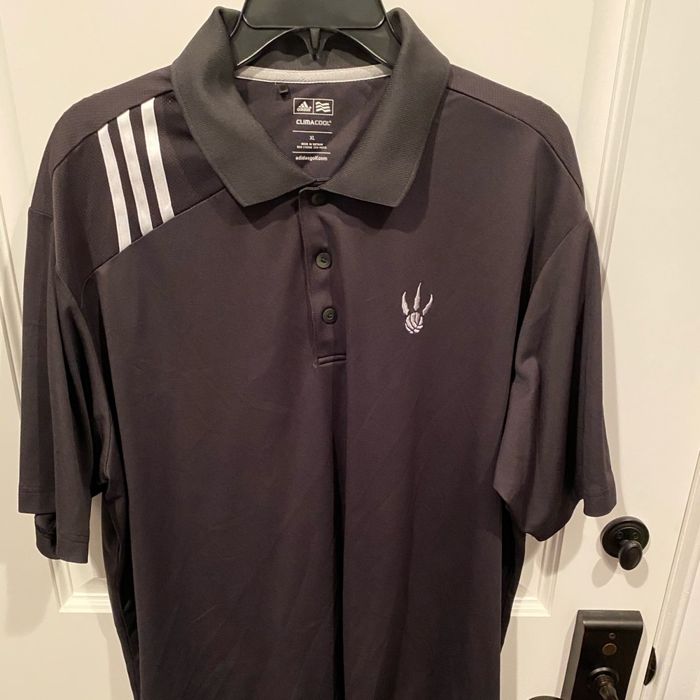 XL Black Toronto Raptors Adidas Climacool Golf Tee